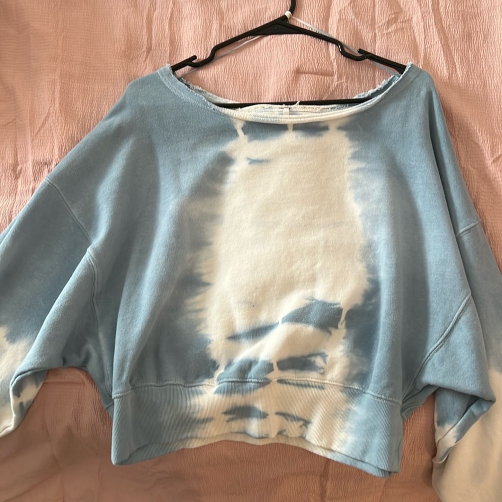 Free people cropped wide neck pullover